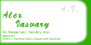 alex vasvary business card